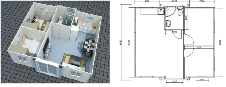 prefab expandable container house rooms